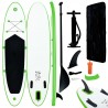 Conjunto prancha de paddle SUP insuflável verde e branco 1