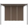 Cenador de jardín con cortina lateral gris taupe 3x3x2.25 m 3