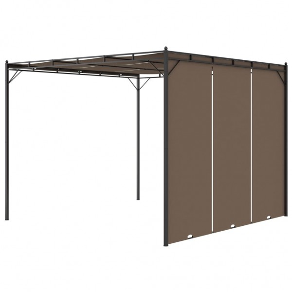Gazebo jardim c/ cortina lateral 3x3x2.25m cinzento-acastanhado M 5