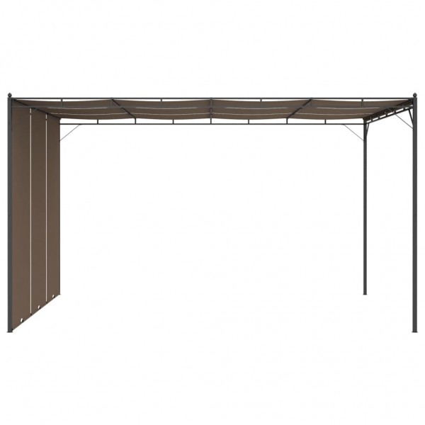 Gazebo jardim c/ cortina lateral 4x3x2.25m cinzento-acastanhado M 4