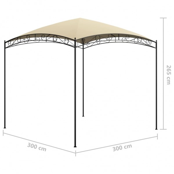 Gazebo 3x3x2.65 m 180 g/m² creme M 5