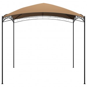 Gazebo 3x3x2.65 m 180 g/m² cinzento-acastanhado H
