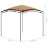 Gazebo 3x3x2.65 m 180 g/m² cinzento-acastanhado 5