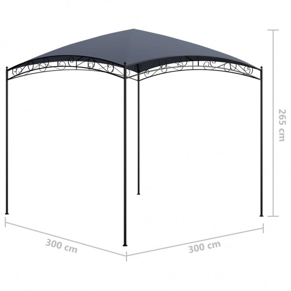 Gazebo 3x3x2.65 m 180 g/m² antracite M 5
