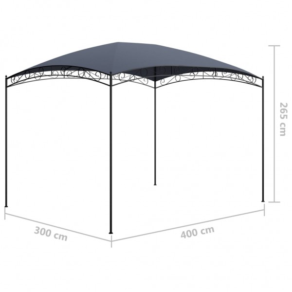 Gazebo 3x4x2.65 m 180 g/m² antracite M 5