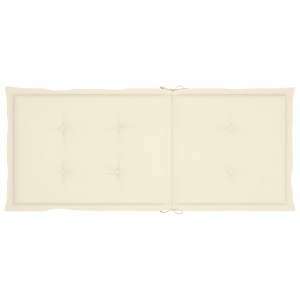 Cojín silla de jardín respaldo alto 6 uds tela crema 120x50x3cm M 4