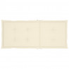 Cojín silla de jardín respaldo alto 6 uds tela crema 120x50x3cm 4
