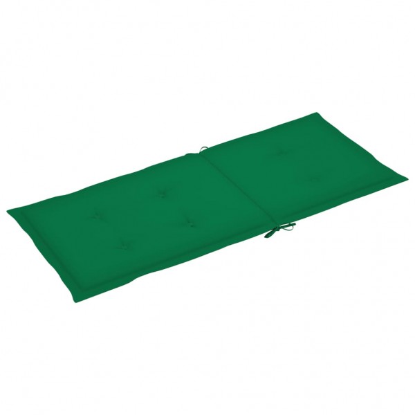 Cojín silla de jardín respaldo alto 6 uds tela verde 120x50x3cm M 3