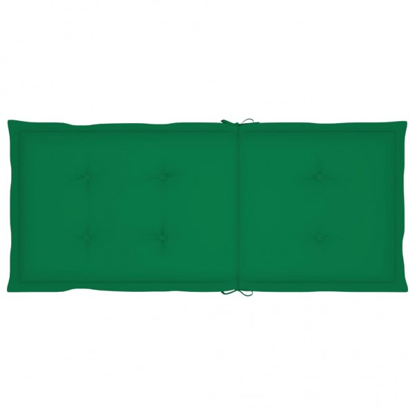 Cojín silla de jardín respaldo alto 6 uds tela verde 120x50x3cm M 4