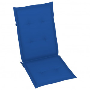 Cojín silla de jardín respaldo alto 6 uds tela azul 120x50x3 cm H