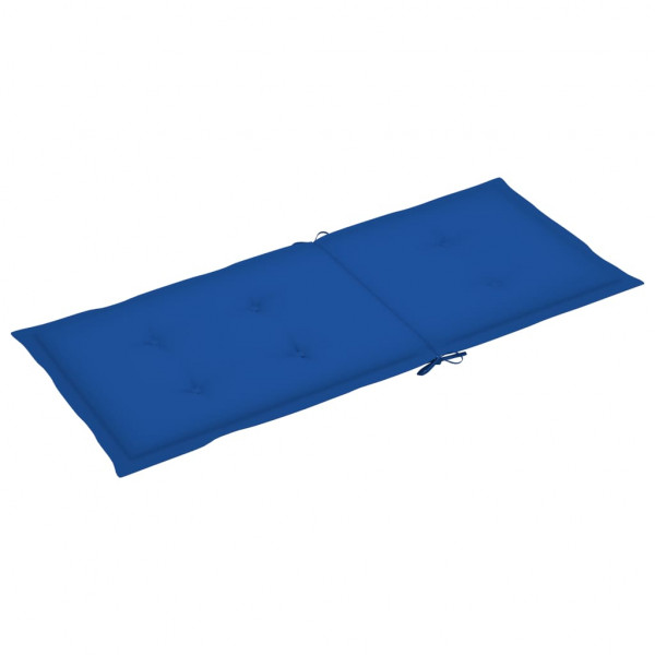 Cojín silla de jardín respaldo alto 6 uds tela azul 120x50x3 cm M 3