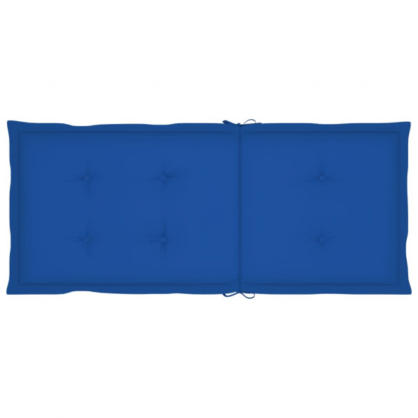 Cojín silla de jardín respaldo alto 6 uds tela azul 120x50x3 cm M 4