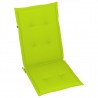 Cojín silla de jardín respaldo alto 4 uds tela verde 120x50x3cm 2