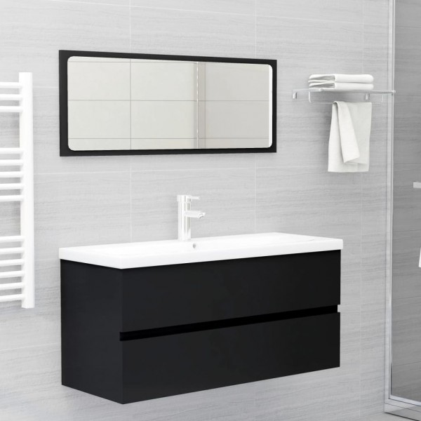 Armario para lavabo madera contrachapada negro100x38.5x45 cm M 3