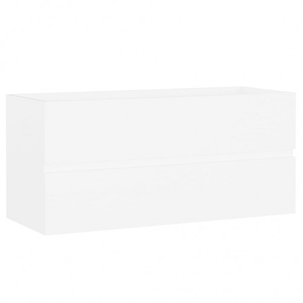Armario para lavabo madera contrachapada blanco 100x38.5x45 cm M 2