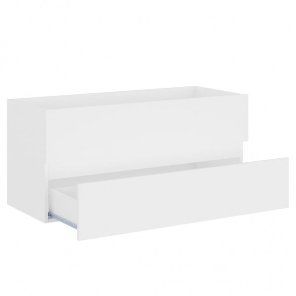 Armario para lavabo madera contrachapada blanco 100x38.5x45 cm M 4