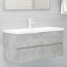 Armario para lavabo contrachapada gris hormigón 100x38.5x45 cm 1