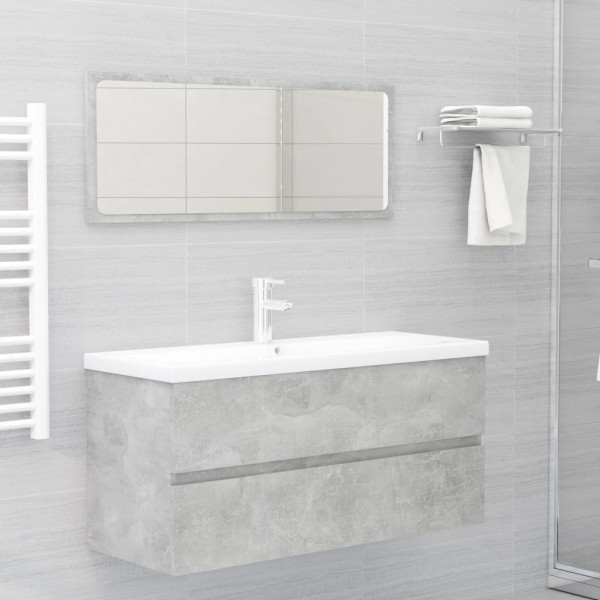 Armario para lavabo contrachapada gris hormigón 100x38.5x45 cm M 3