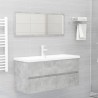 Armario para lavabo contrachapada gris hormigón 100x38.5x45 cm 3