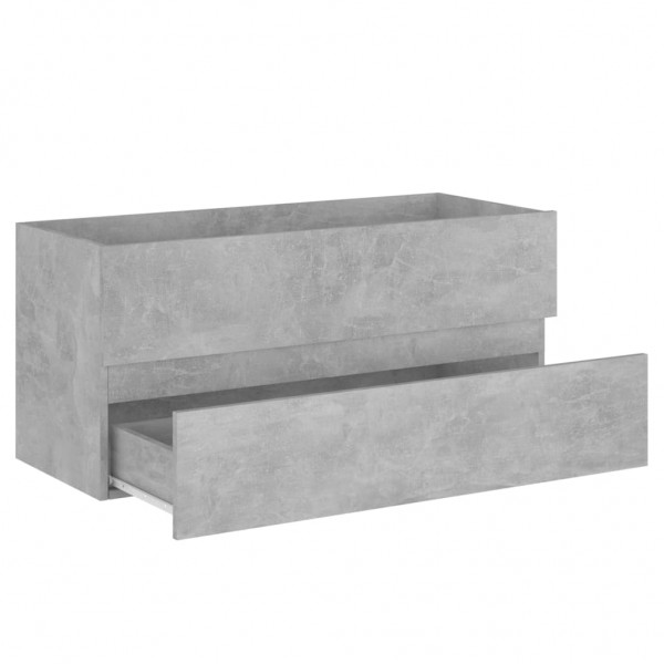 Armario para lavabo contrachapada gris hormigón 100x38.5x45 cm M 4