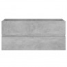 Armario para lavabo contrachapada gris hormigón 100x38.5x45 cm 5