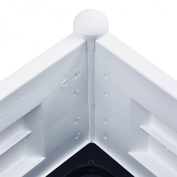 Canteiro elevado para jardim PP 100x43x35 cm branco M 5