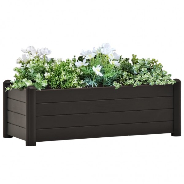 Arriate elevado de jardín PP gris antracita 100x43x35 cm D