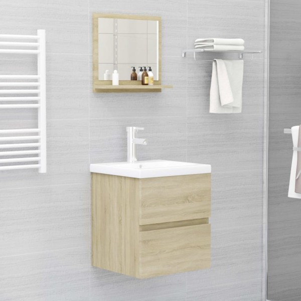 Espejo de baño madera contrachapada color roble 40x10.5x37 cm M 4