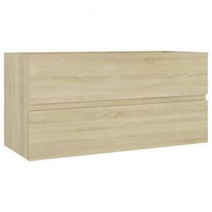 Armario lavabo madera contrachapada roble Sonoma 90x38.5x45 cm H