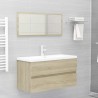 Armario lavabo madera contrachapada roble Sonoma 90x38.5x45 cm 3