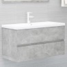 Armario para lavabo contrachapada gris hormigón 90x38.5x45 cm 1