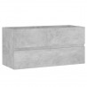 Armario para lavabo contrachapada gris hormigón 90x38.5x45 cm 2