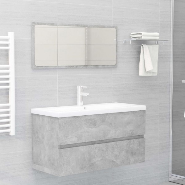 Armario para lavabo contrachapada gris hormigón 90x38.5x45 cm M 3