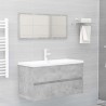 Armario para lavabo contrachapada gris hormigón 90x38.5x45 cm 3