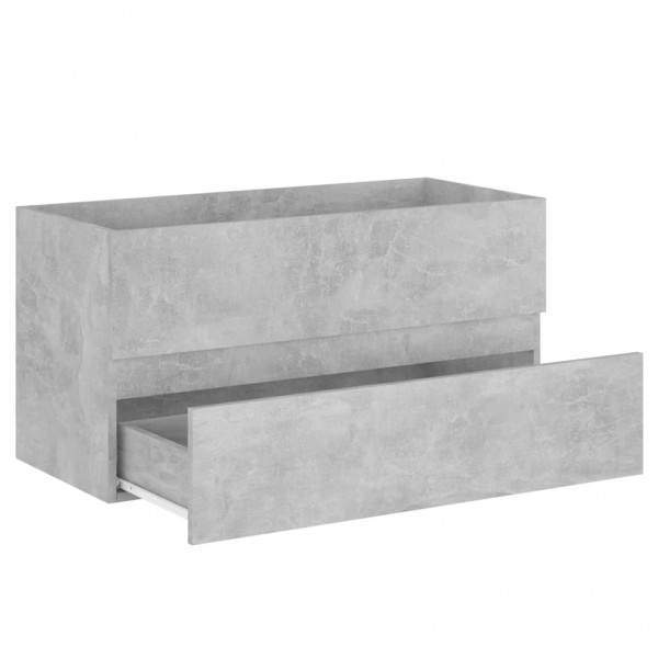 Armario para lavabo contrachapada gris hormigón 90x38.5x45 cm M 4