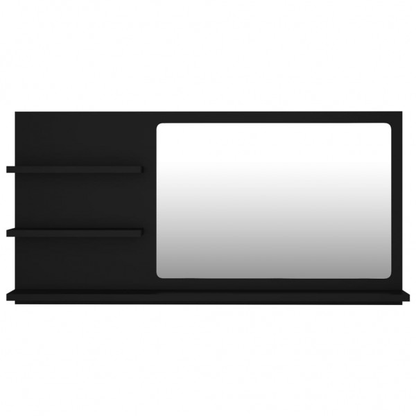 Espejo de baño madera contrachapada negro 90x10.5x45 cm M 5