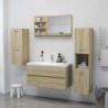 Espejo de baño madera contrachapada roble Sonoma 90x10.5x45 cm 4