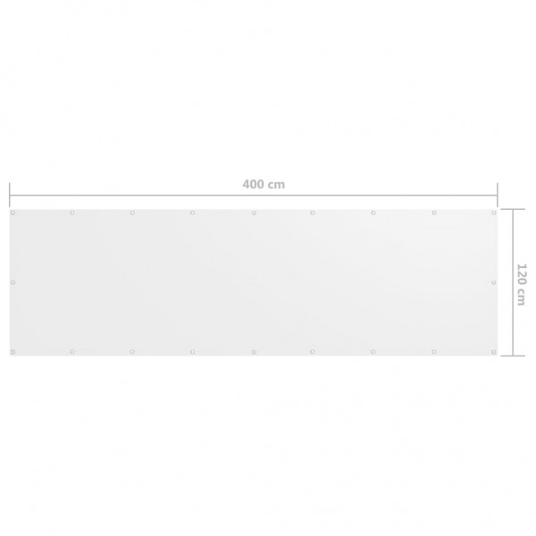 Toldo para balcón tela oxford blanco 120x400 cm M 5