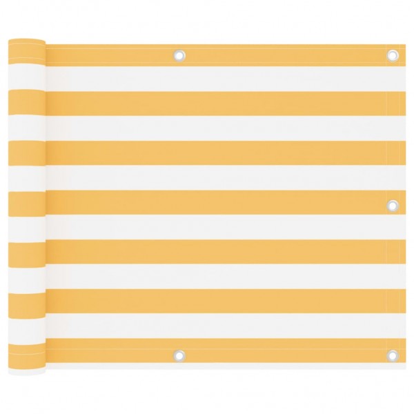 Toldo para balcón tela oxford blanco y amarillo 75x600 cm D