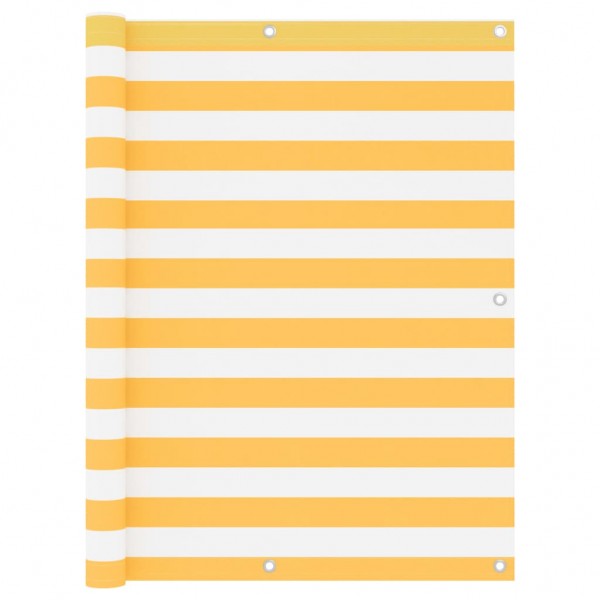 Toldo para balcón tela oxford blanco y amarillo 120x300 cm D