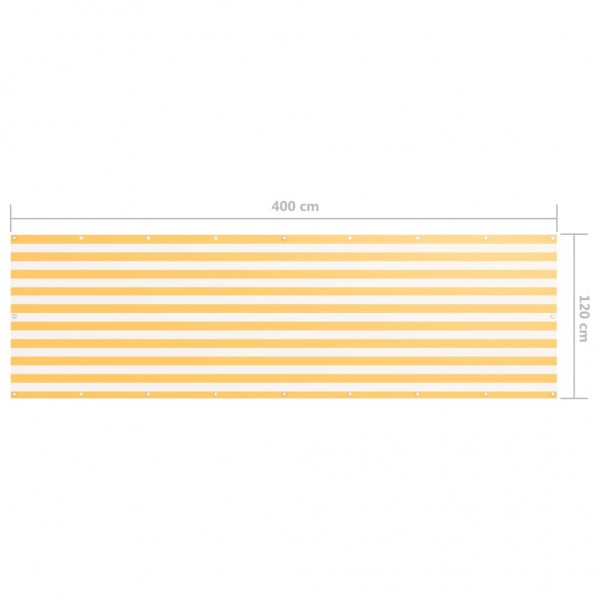 Tela de varanda 120x400 cm tecido Oxford branco e amarelo M 5