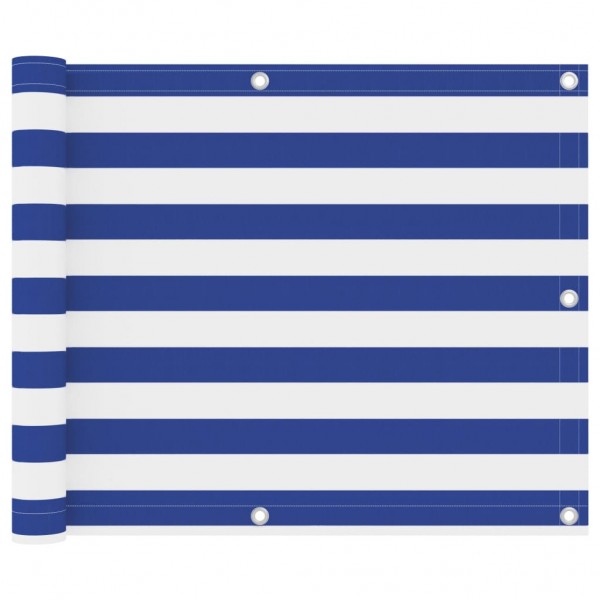 Toldo para balcón tela oxford blanco y azul 75x500 cm D