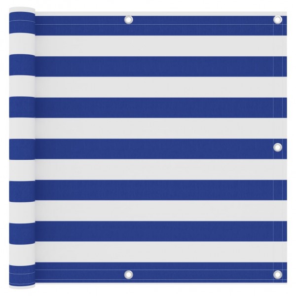 Toldo para balcón tela oxford blanco y azul 90x600 cm D