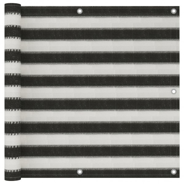 Toldo para balcón HDPE 90x500 cm gris antracita y blanco D