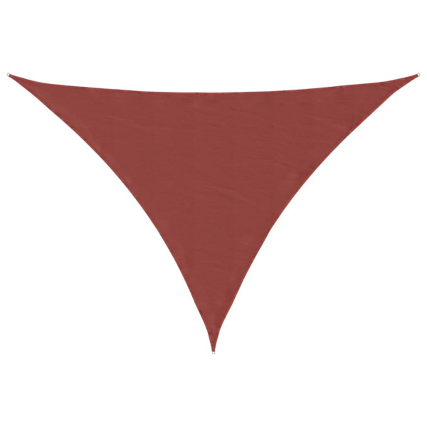 Toldo de vela triangular de tela oxford terracota 2.5x2.5x3.5 m D
