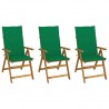 Cadeiras de jardim dobráveis c/ almofadões 3 pcs acácia maciça 1