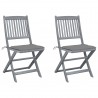 Cadeiras exterior dobráveis c/ almofadões 2 pcs acácia maciça 1