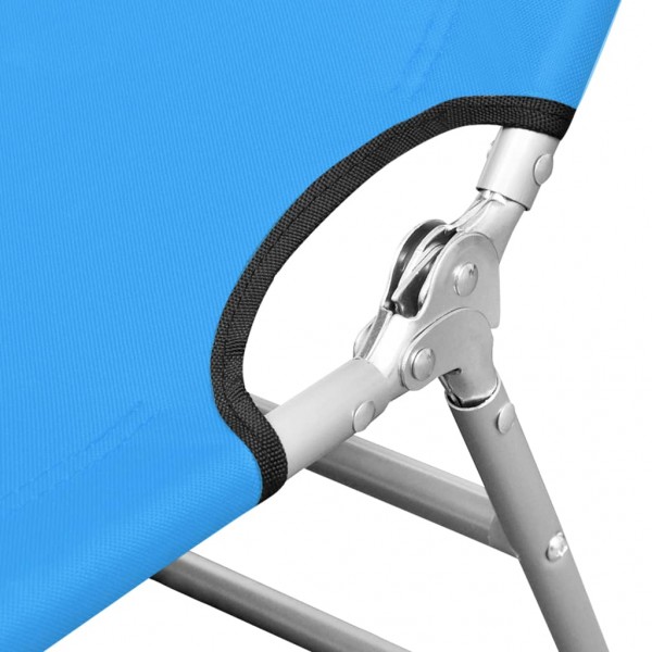 Tumbona plegable con cojín para la cabeza acero azul turquesa M 4