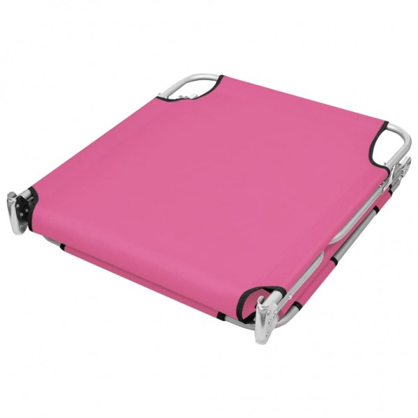 Tumbona plegable con cojín para la cabeza acero rosa magenta M 5