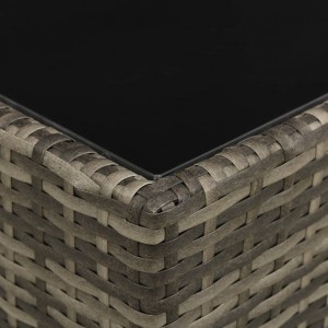 Set de muebles de jardín 4 pzas y cojines ratán sintético gris H